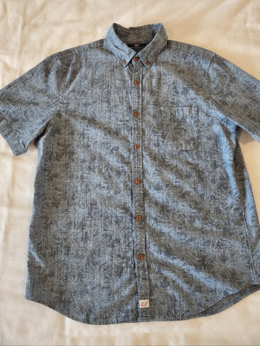 Vineyard Vines Slim Fit Murray Shirt Tropical Hawaiian Print Button Down Large